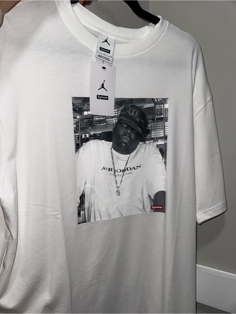 Supreme x Jordan Biggie Photo Tee White Men’s Large NWT